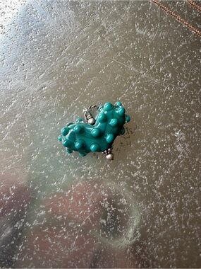 Turquoise Glass Heart Pendant – Funky Artisan Lampwork Charm